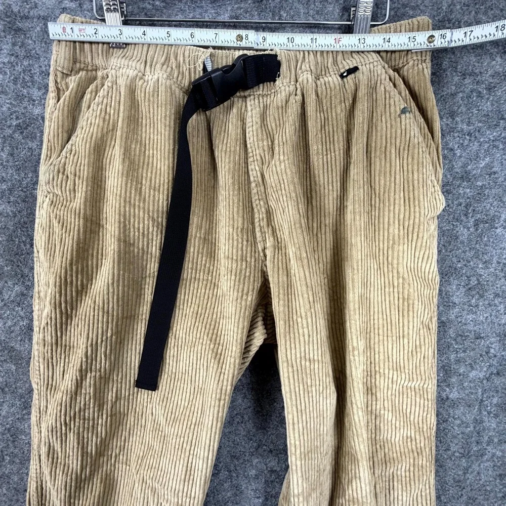 The Hundreds Corduroy Pants Mens Large Beige Cotton Belted Waist Straight Leg